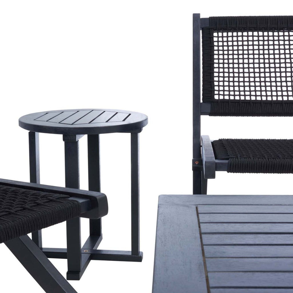 Safavieh Kobina 5 Piece Outdoor Living Set - Black / Black