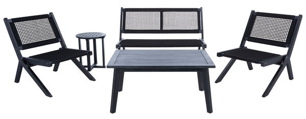 Safavieh Kobina 5 Piece Outdoor Living Set - Black / Black