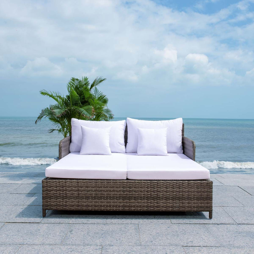 Safavieh Cadeo Daybed - Grey Brown / White