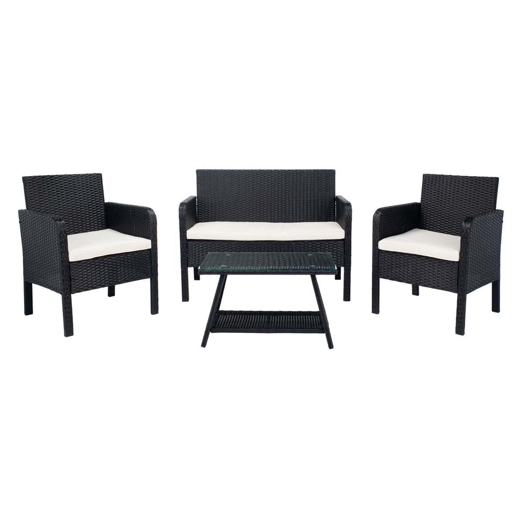 Safavieh Aboka 4Pc Living Set - Black/Beige