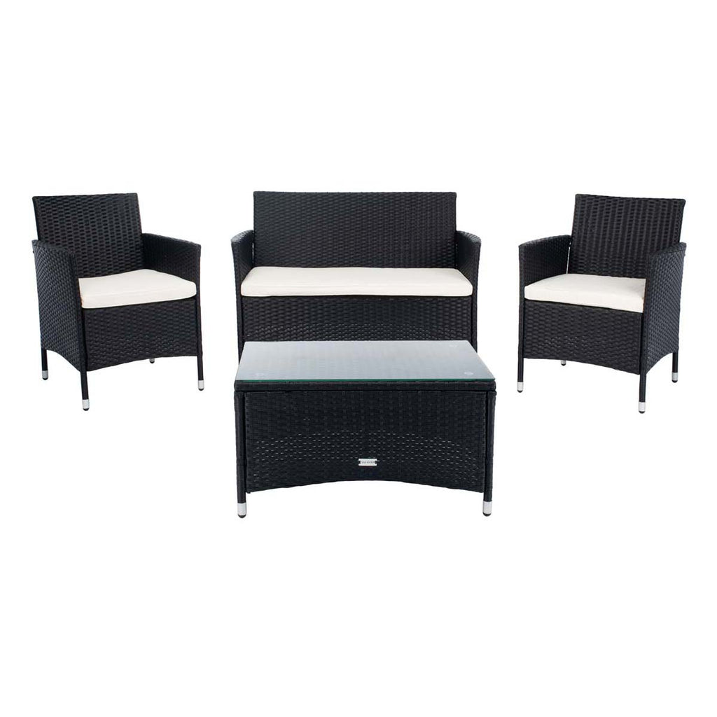 Safavieh Bandele 4Pc Living Set - Black/Beige