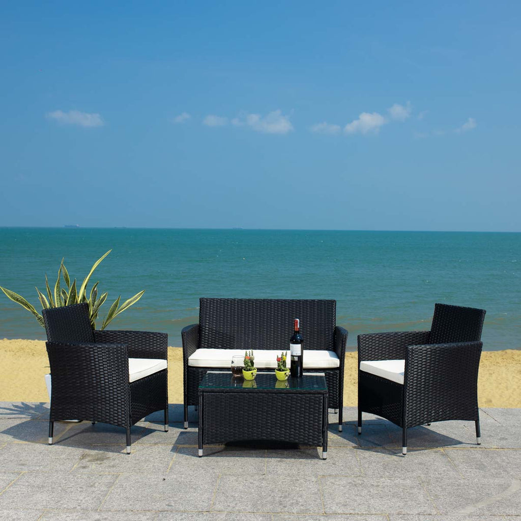 Safavieh Bandele 4Pc Living Set - Black/Beige