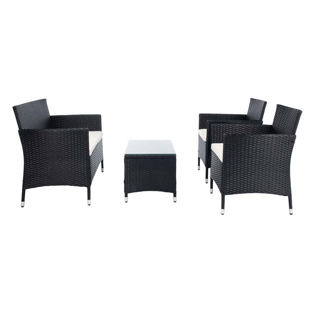 Safavieh Bandele 4Pc Living Set - Black/Beige