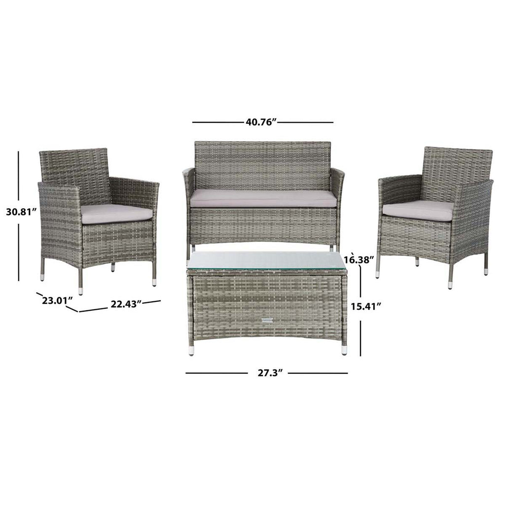 Safavieh Bandele 4Pc Living Set - Grey/Grey