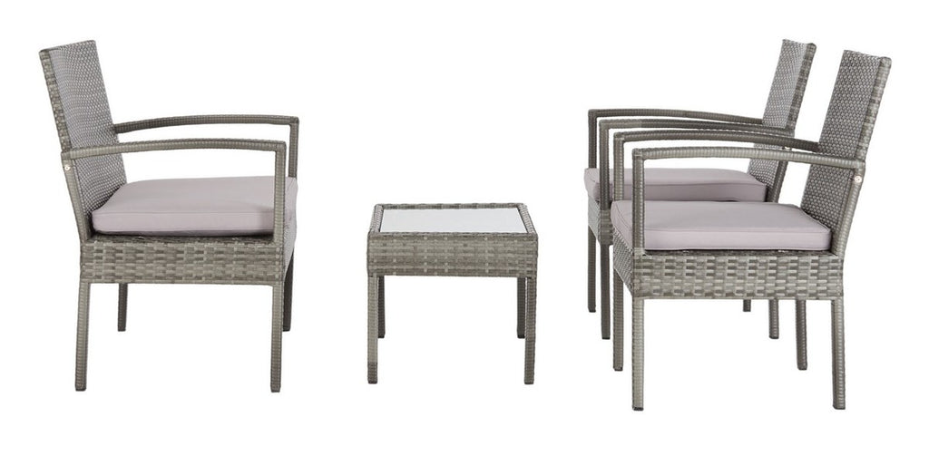 Safavieh Bassey 4Pc Living Set - Grey/Grey