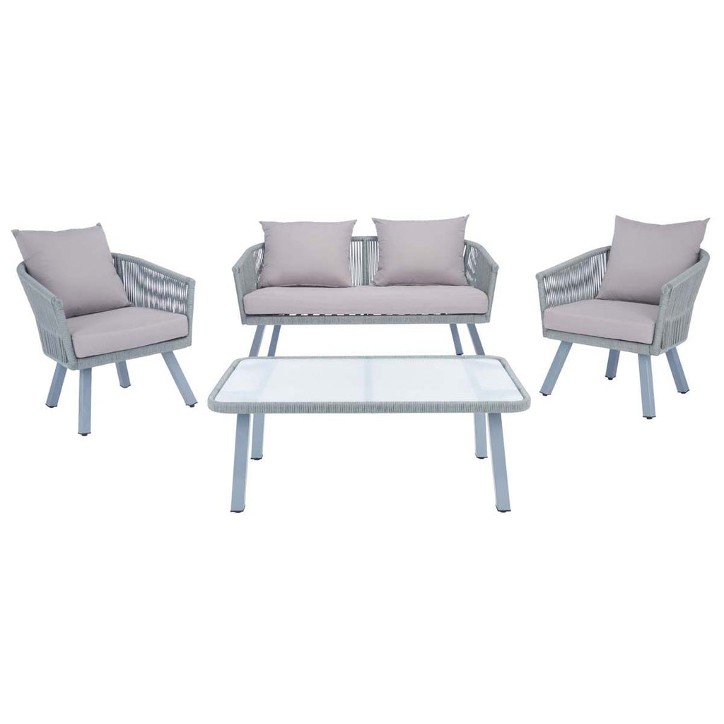 Safavieh Belmi 4Pc Rope Living Set - Grey/Grey