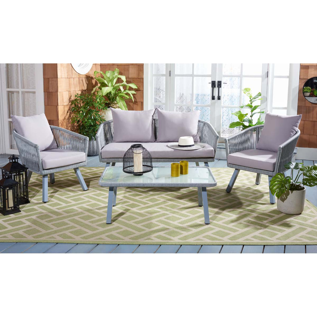 Safavieh Belmi 4Pc Rope Living Set - Grey/Grey