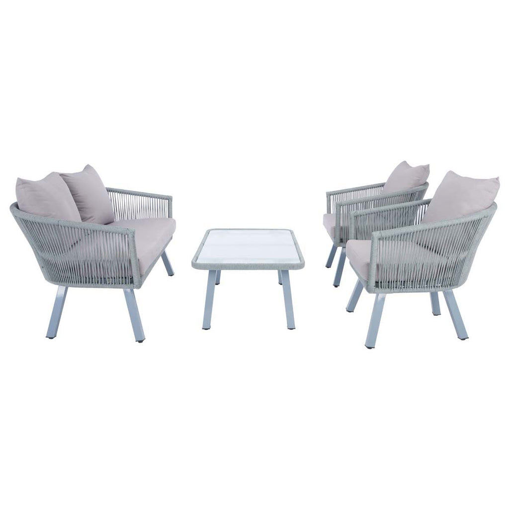 Safavieh Belmi 4Pc Rope Living Set - Grey/Grey