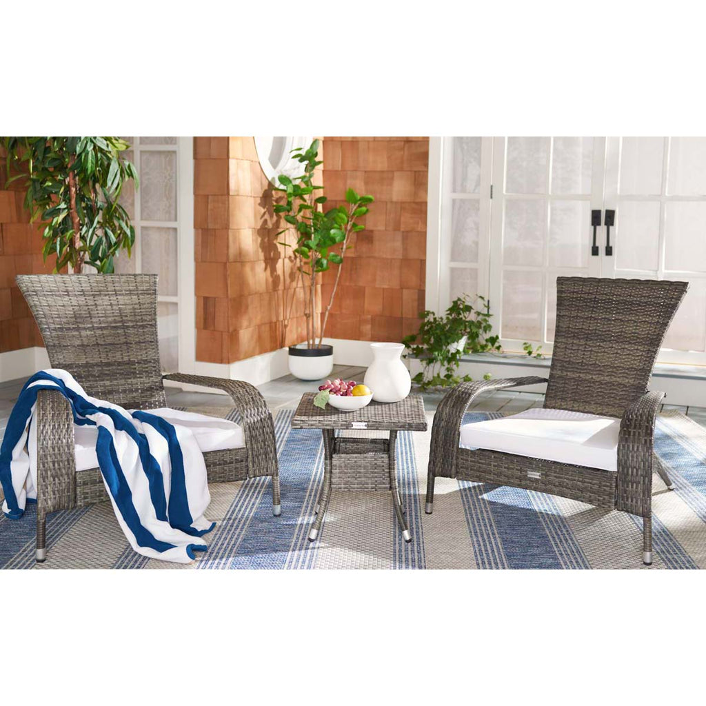 Safavieh Edna 3 Piece Lounge Set - Grey Brown / White