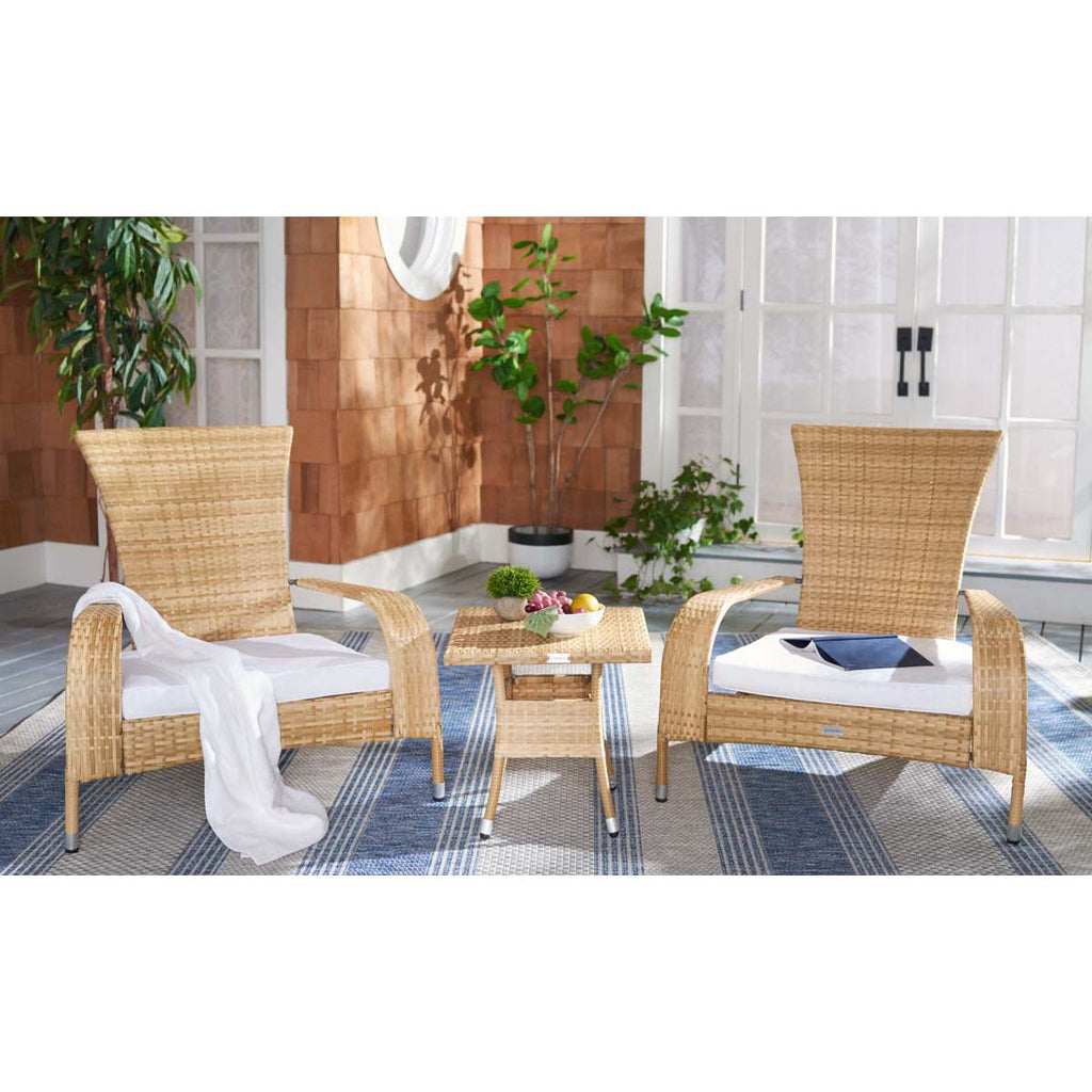 Safavieh Edna 3 Piece Lounge Set - Natural / White