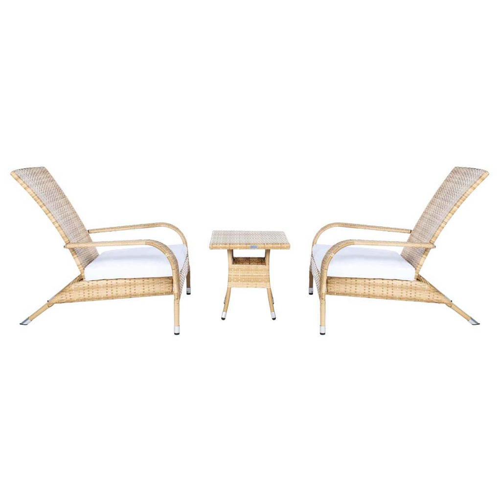 Safavieh Edna 3 Piece Lounge Set - Natural / White