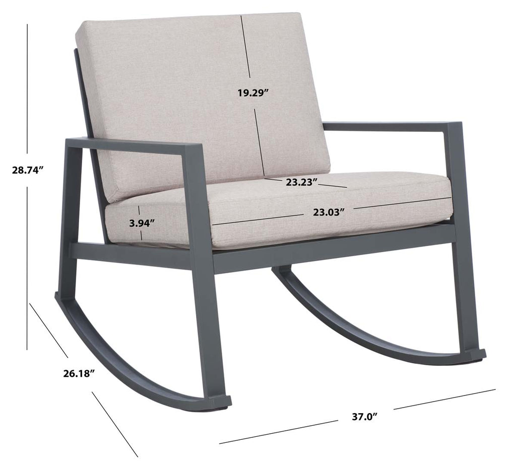 Safavieh Cantor Rocking Chair - Grey/Light Grey Cushion