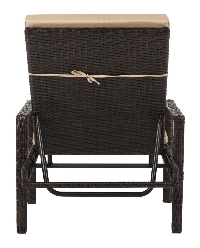 Safavieh Alma Rattan Sun Lounger - Brown/Beige