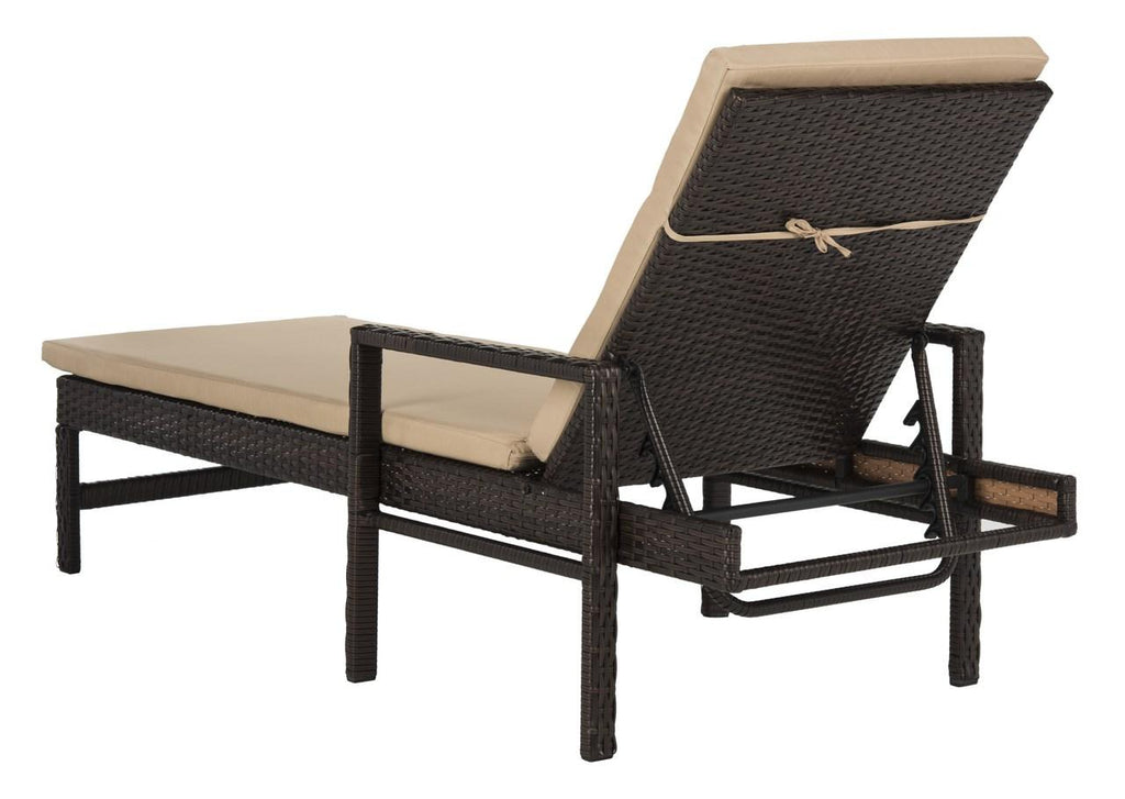 Safavieh Alma Rattan Sun Lounger - Brown/Beige