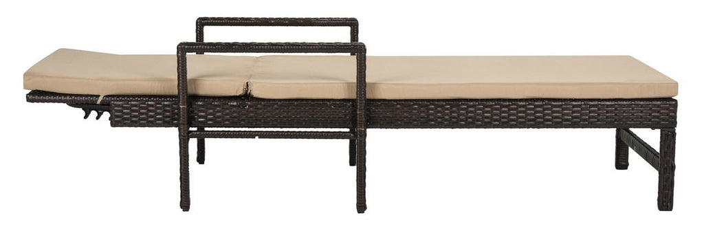 Safavieh Alma Rattan Sun Lounger - Brown/Beige