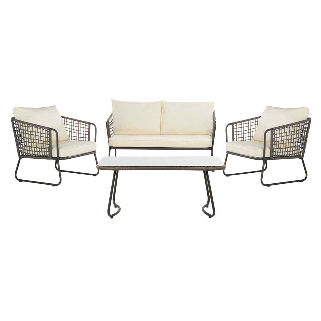 Safavieh Benjin 4 Piece Living Set - Grey/White