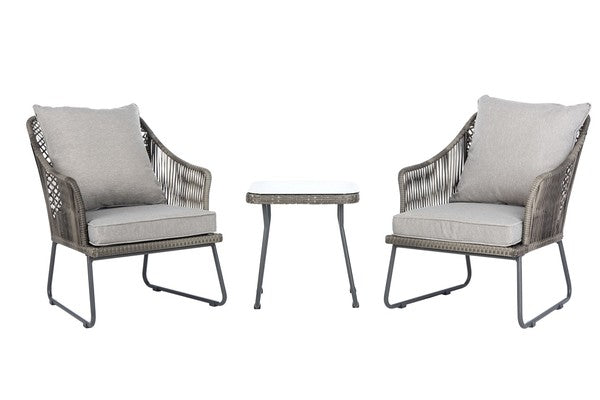 Safavieh Jensen 3Pc Lounge Set - Grey/Grey