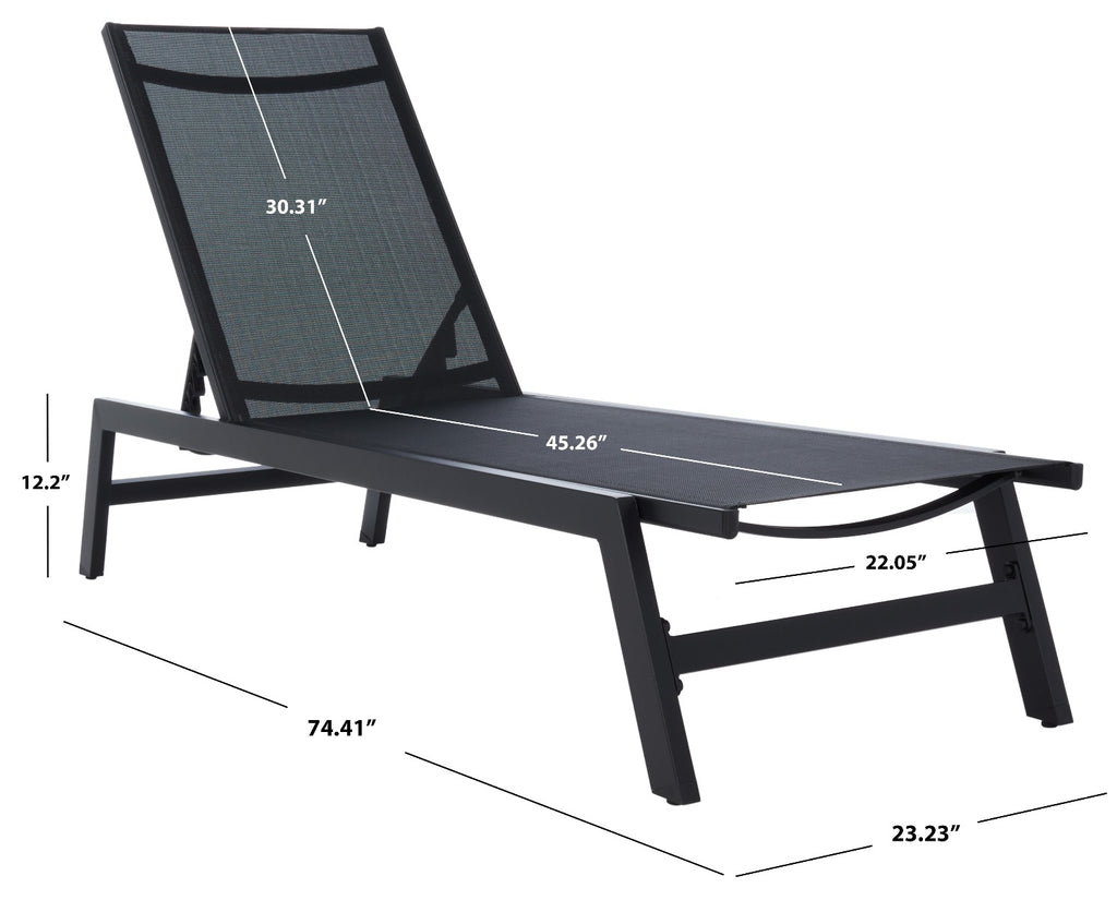 Safavieh Fionne Sunlounger - Black