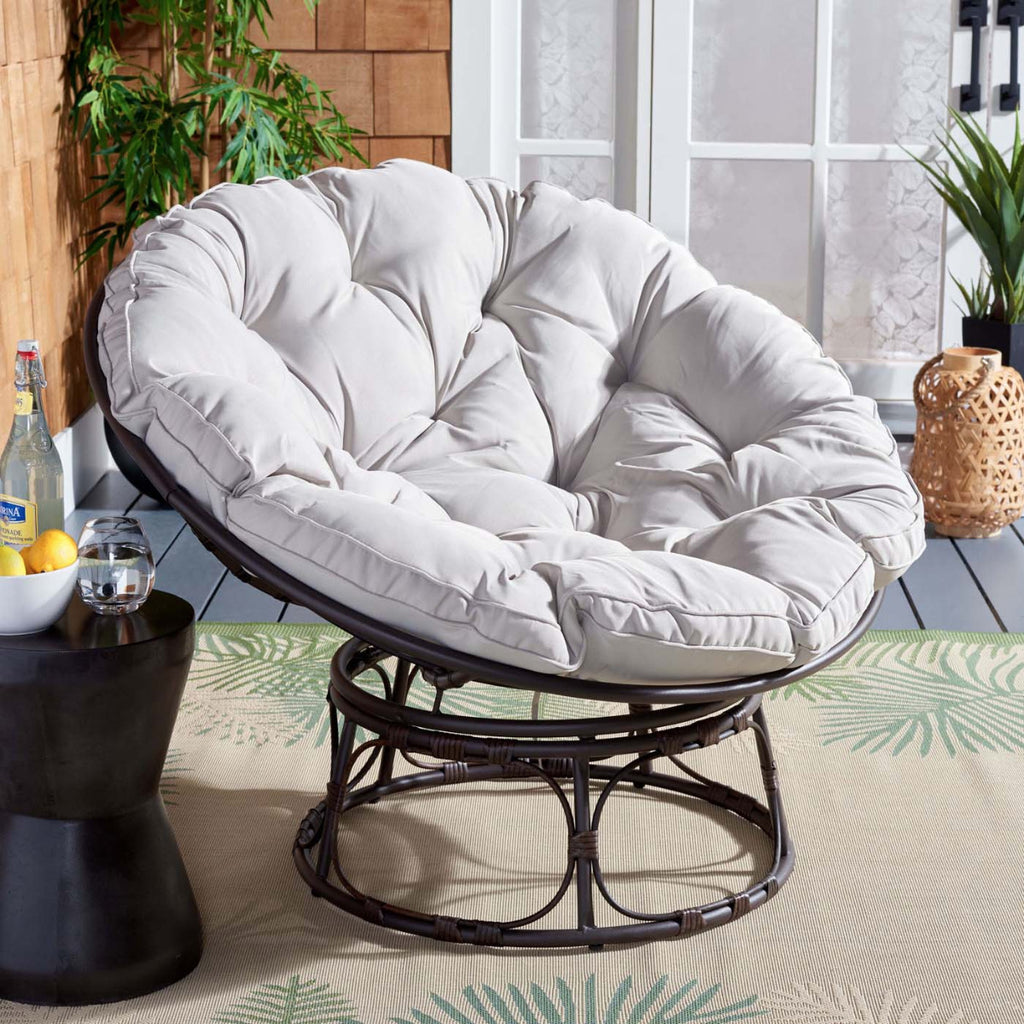 Safavieh Kiraya Papasan Chair - Brown / Grey