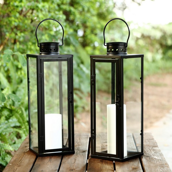 Safavieh Lorient Outdoor Lantern - Black (Set of 2)