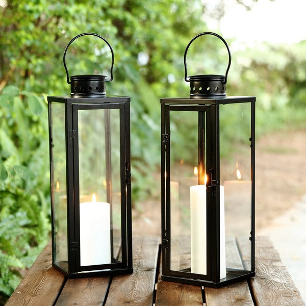 Safavieh Lorient Outdoor Lantern - Black (Set of 2)