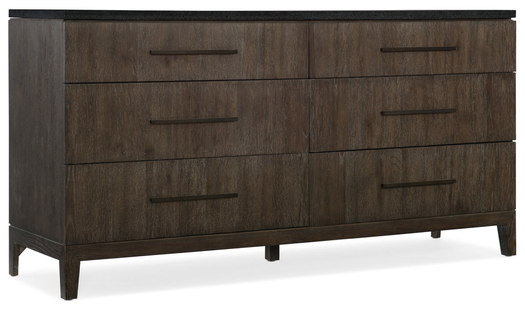 Miramar Aventura Raphael Six-Drawer Stone Top Dresser | Hooker Furniture - 6202-90002-DKW