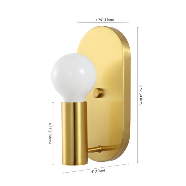 Safavieh Irima Wall Sconce - Satin Brass/Opal (Set of 2)