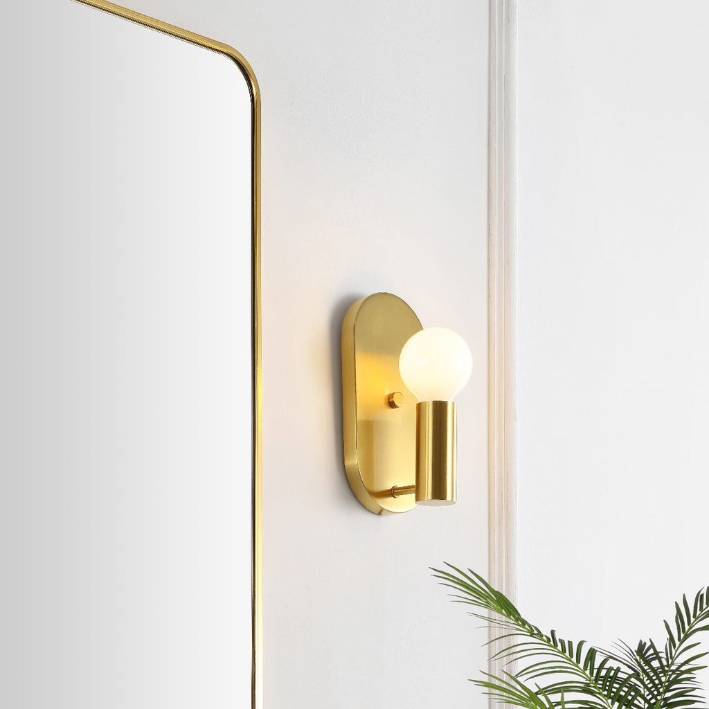 Safavieh Irima Wall Sconce - Satin Brass/Opal (Set of 2)