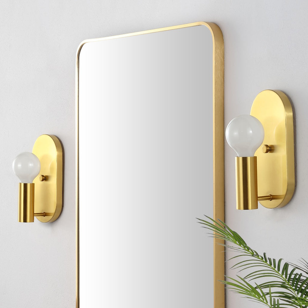 Safavieh Irima Wall Sconce - Satin Brass/Opal (Set of 2)