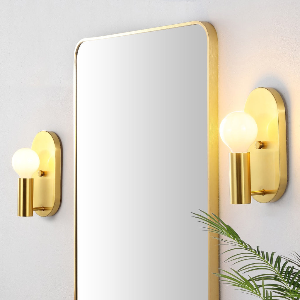 Safavieh Irima Wall Sconce - Satin Brass/Opal (Set of 2)