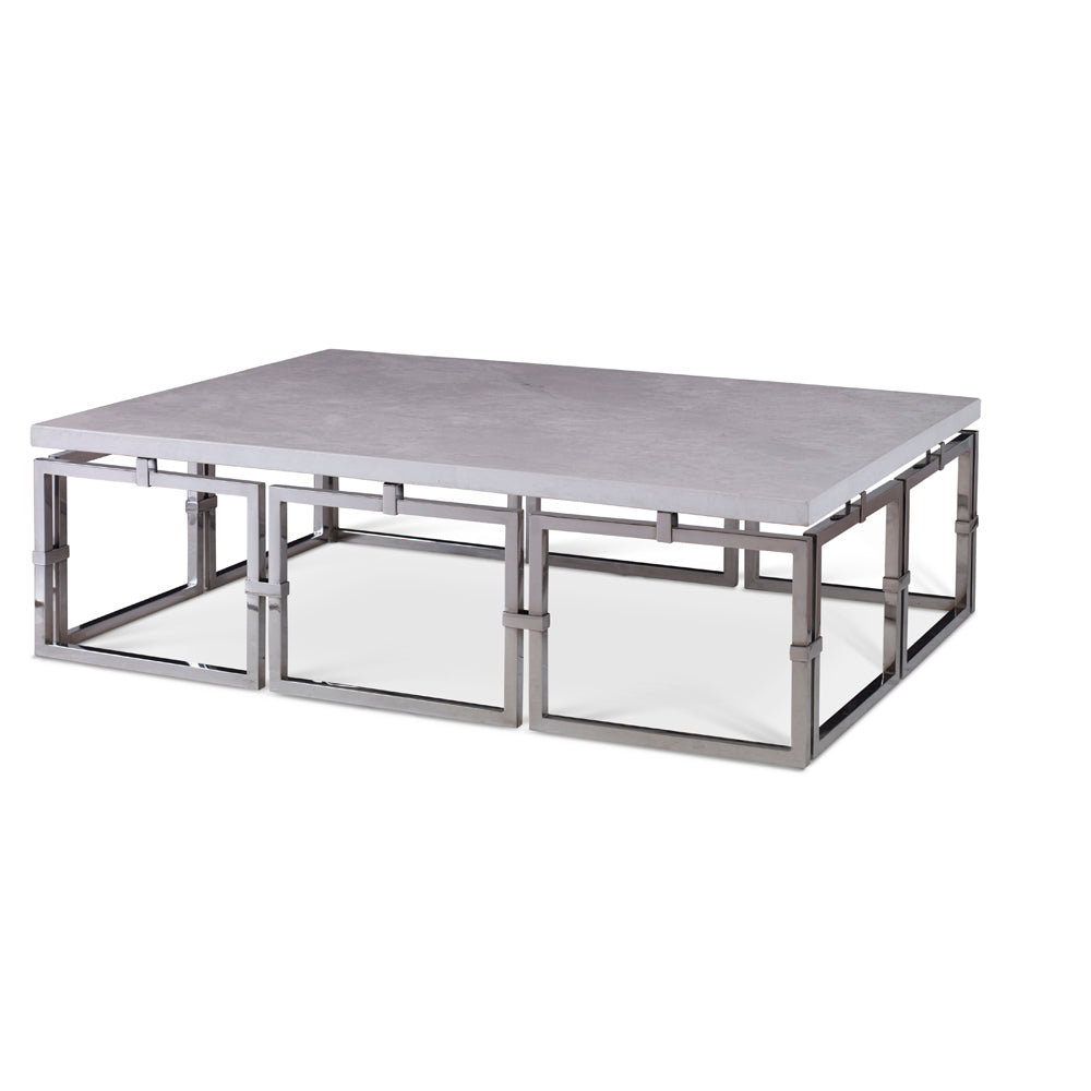 Links Cocktail Table - Stainless Base