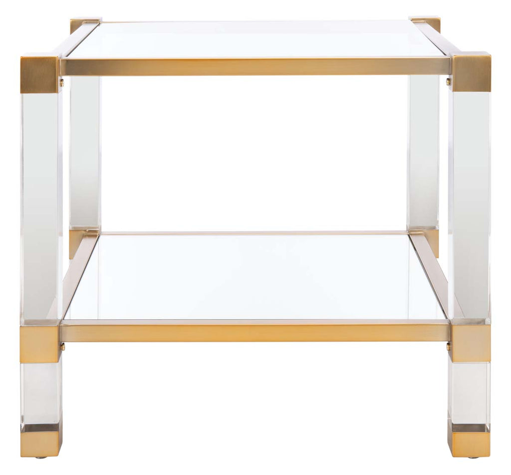 Safavieh Couture Angie Acyrlic End Table - Brass