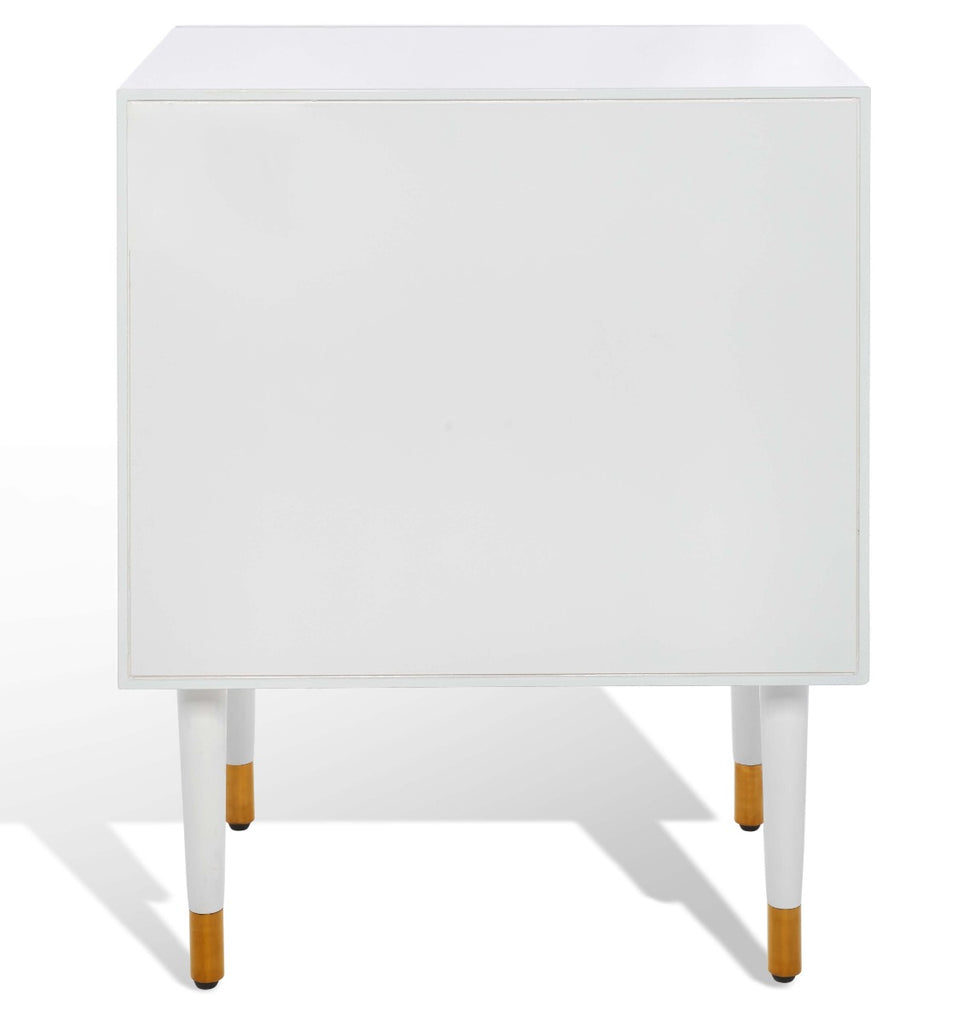 Safavieh Couture Neptune 2 Drawer Side Table - White / Gold