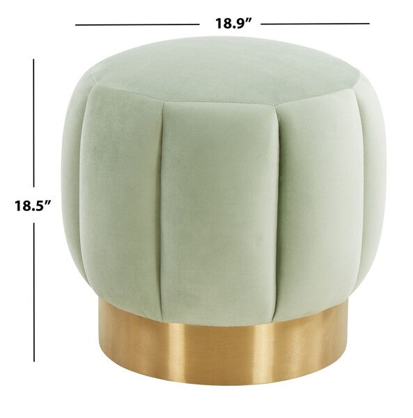 Safavieh Maxine Channel Tufted Otttoman - Mint