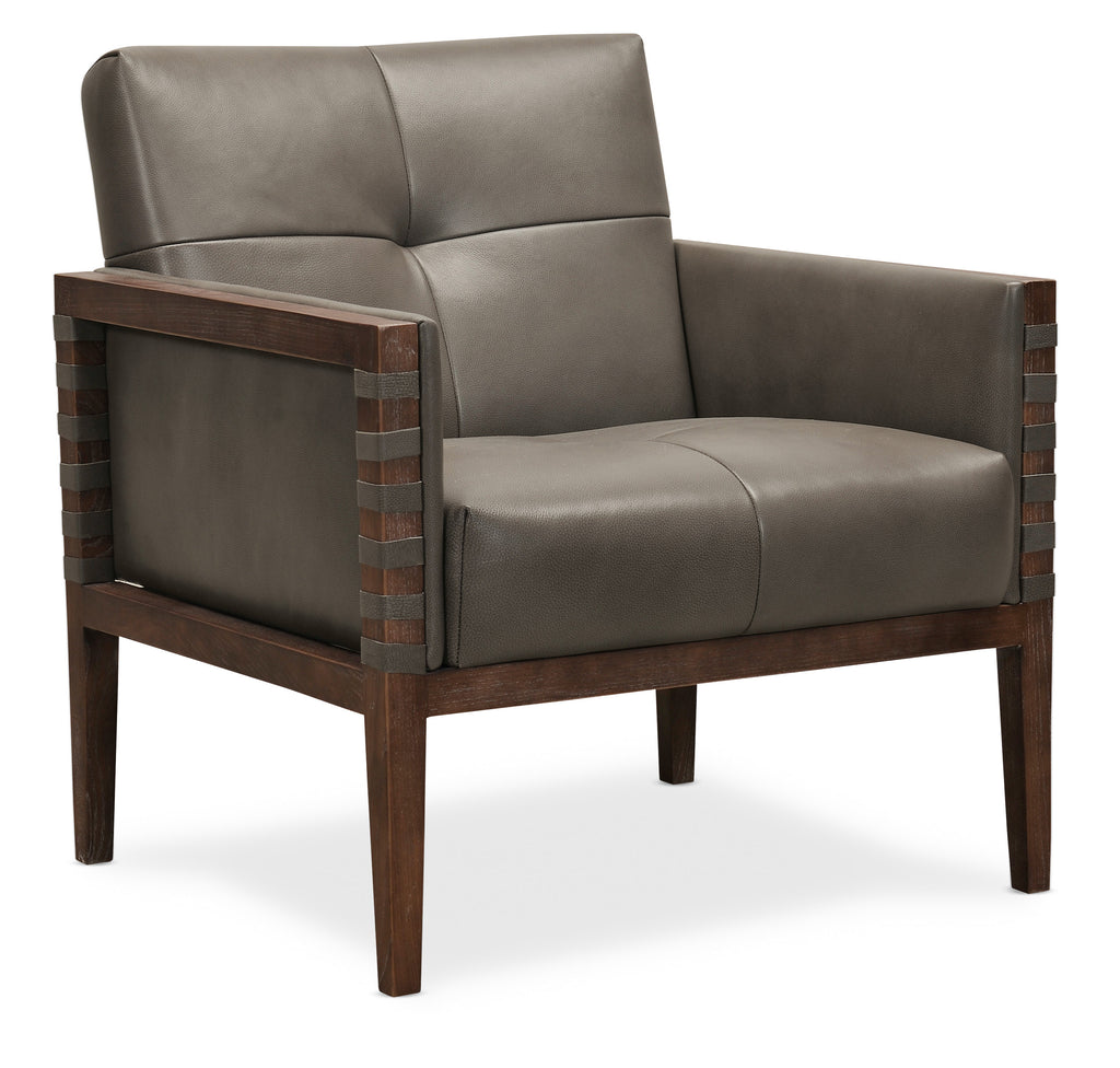 Carverdale Leather Club Chair w/Wood Frame | Hooker Furniture - CC401-095