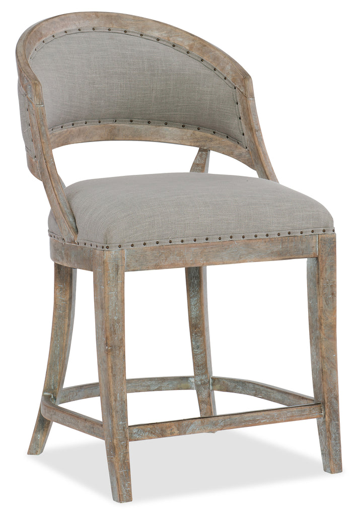 Boheme Garnier Barrel Back Counter Stool | Hooker Furniture - 5750-25350-MWD