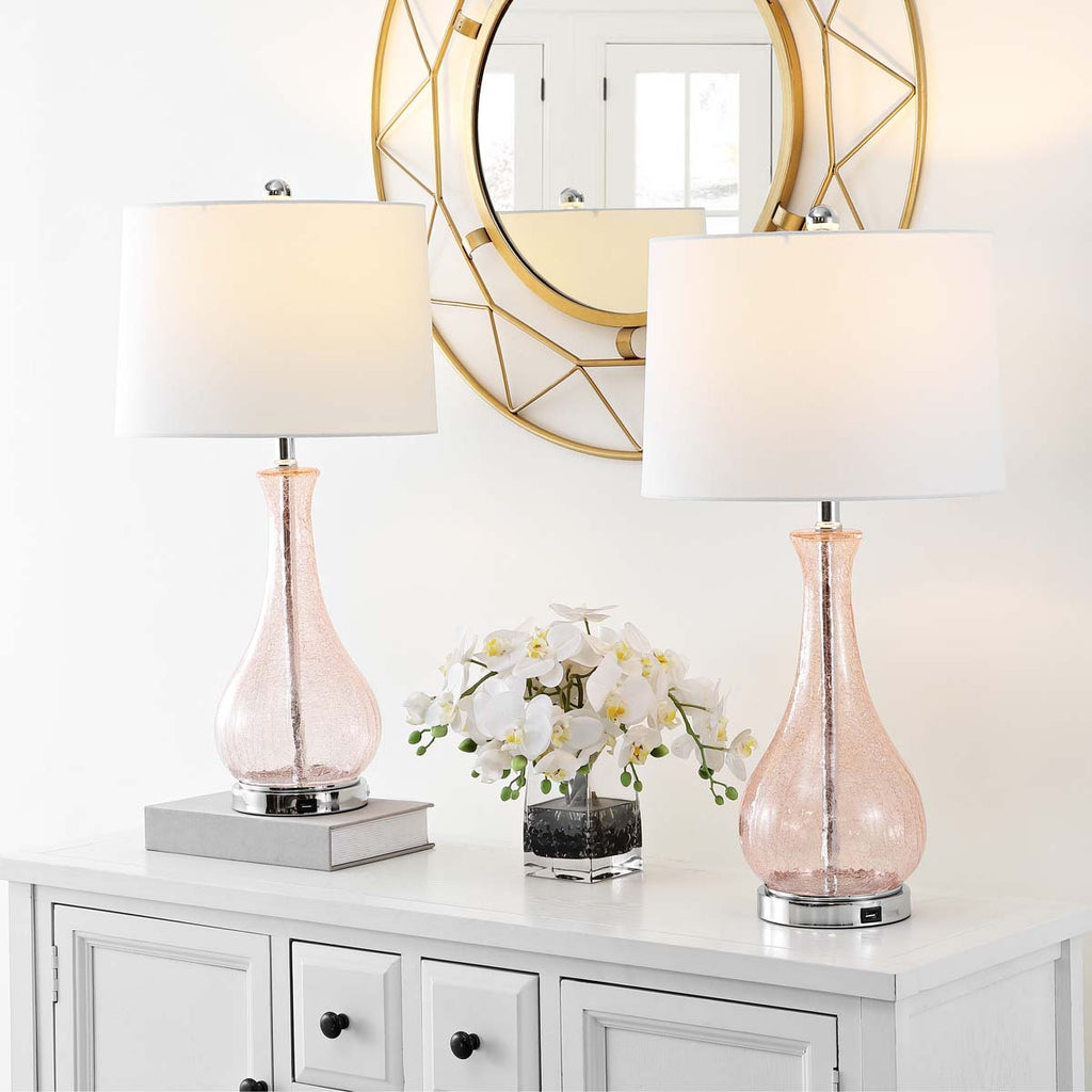 Finnley Table Lamp W/ USB  | Safavieh - TBL4206-U - Blush