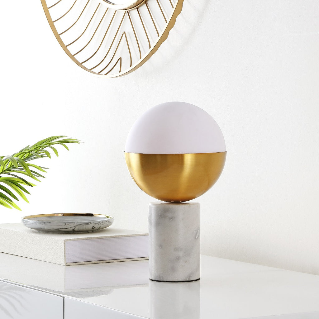 Evolet Table Lamp  | Safavieh - TBL4320 - Gold/White