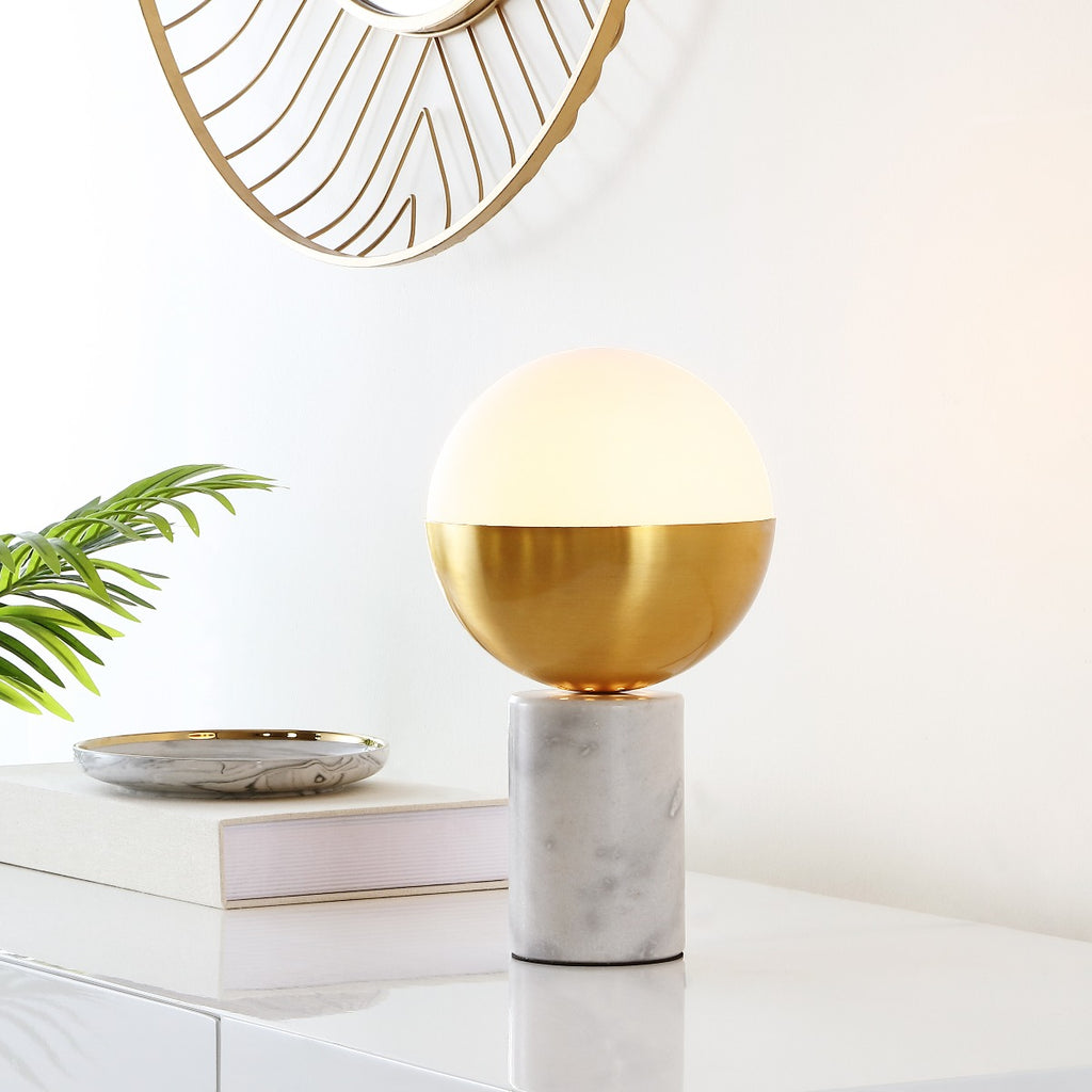 Evolet Table Lamp  | Safavieh - TBL4320 - Gold/White