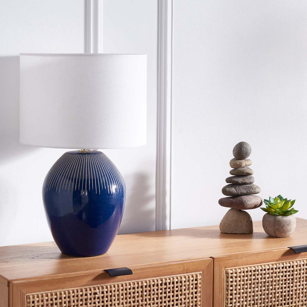 Laredo Table Lamp  | Safavieh - TBL9008 - Textured Blue