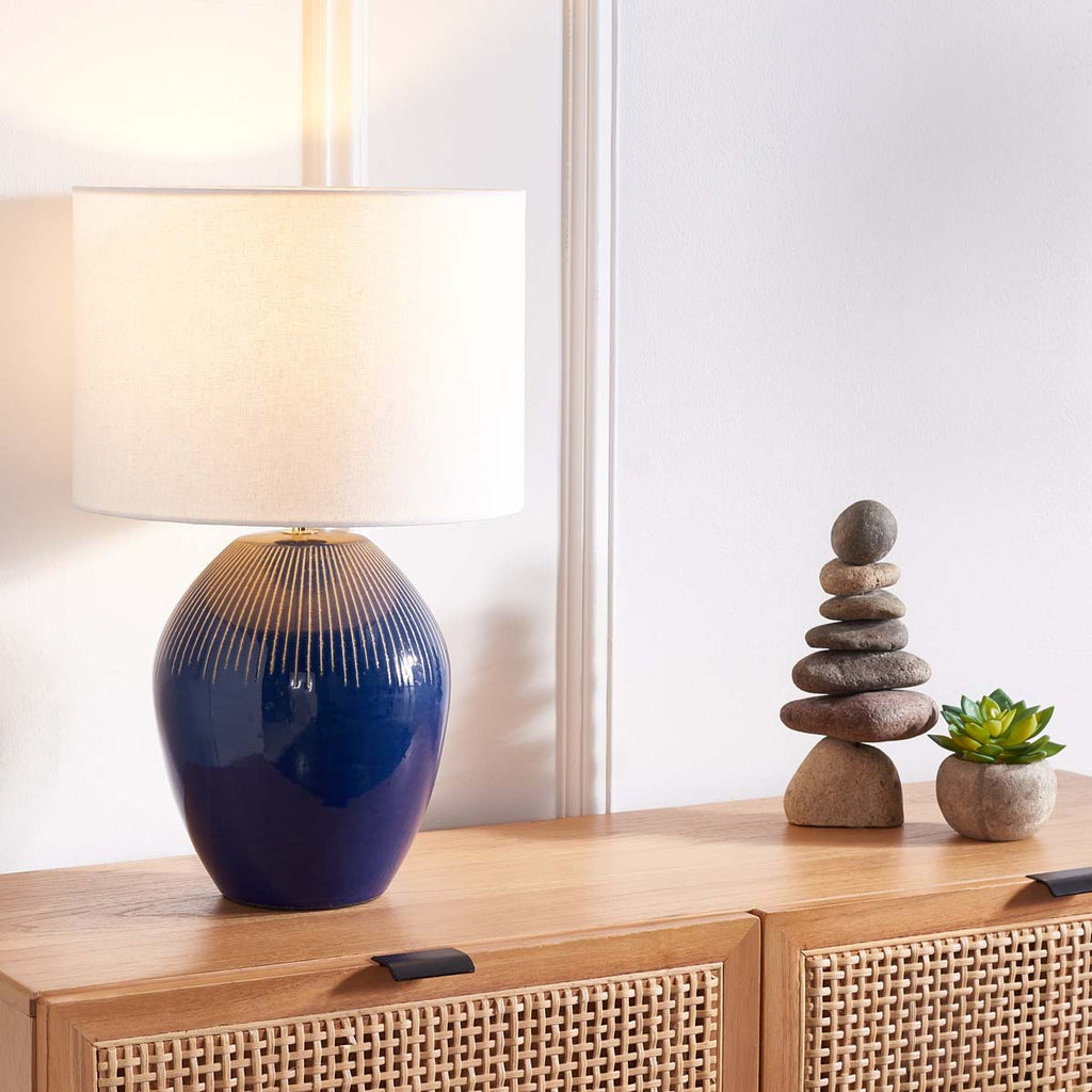 Laredo Table Lamp  | Safavieh - TBL9008 - Textured Blue