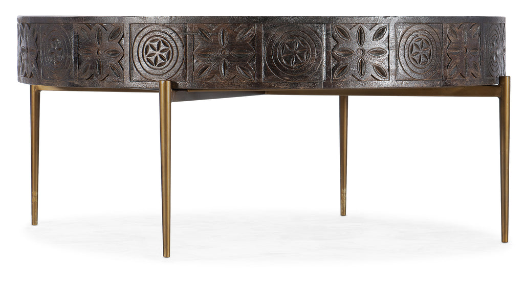 Commerce & Market Carved Round Cocktail Table | Hooker Furniture - 7228-80030-85