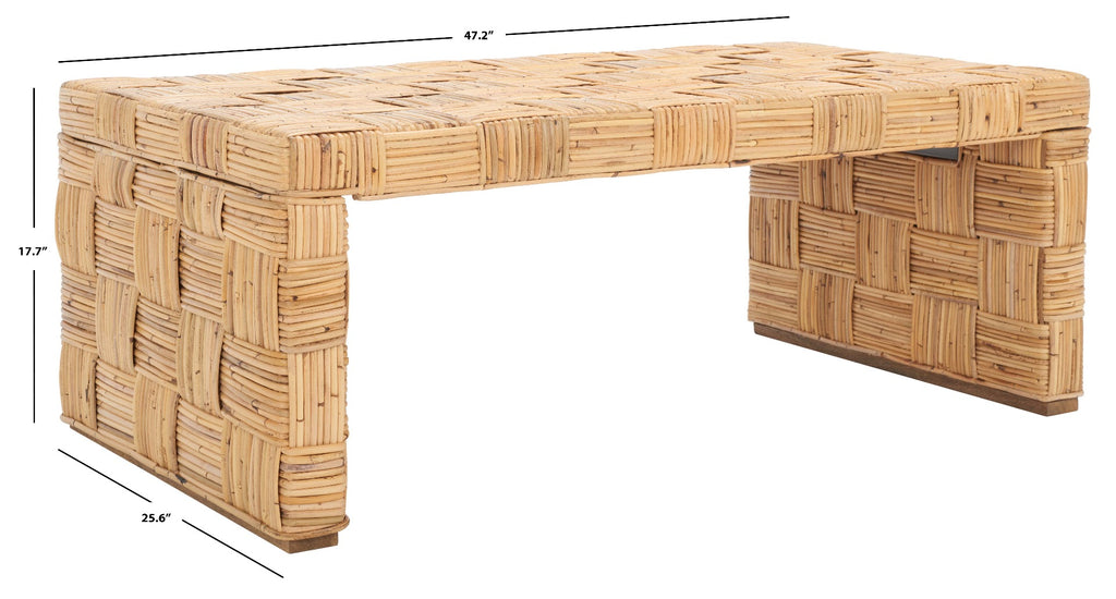 Safavieh Adkin Rattan Coffee Table - Honey Natural