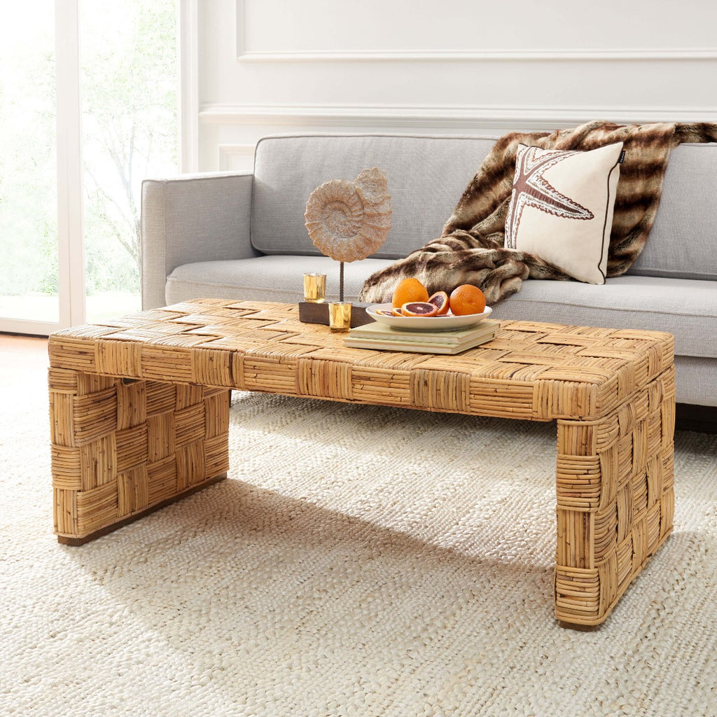 Safavieh Adkin Rattan Coffee Table - Honey Natural