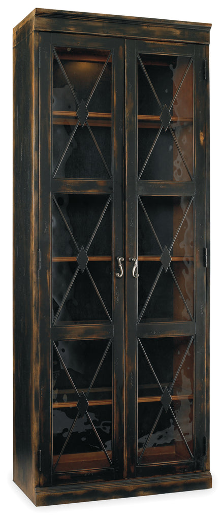 Sanctuary Two-Door Thin Display Cabinet - Ebony | Hooker Furniture - 3005-50001